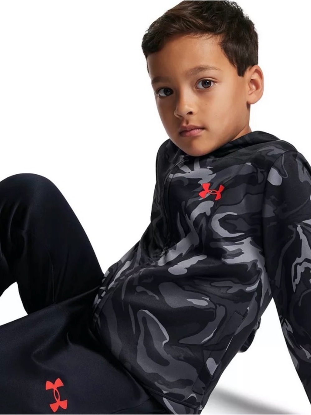 Under Armour Kids Boys set athletic hooded jacket jogger pants size 7 NWT